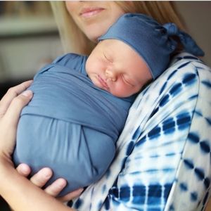 Milkmaid Goods Pacific Blue Swaddle and Hat Set